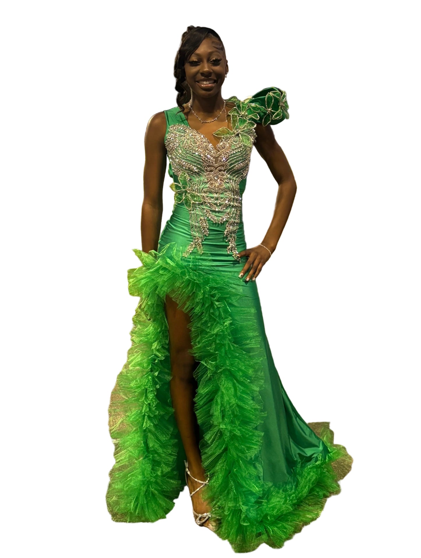 Green Mermaid Gown With Slit