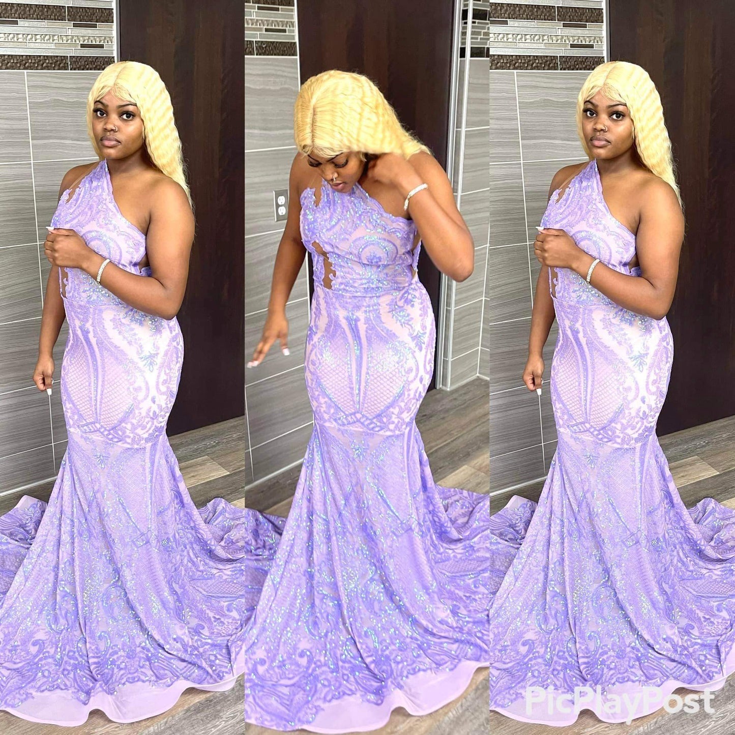 Purple Iridescent Mermaid Gown